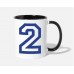 Number 2 White/Black Mugs